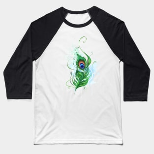 Green peacock feather Baseball T-Shirt